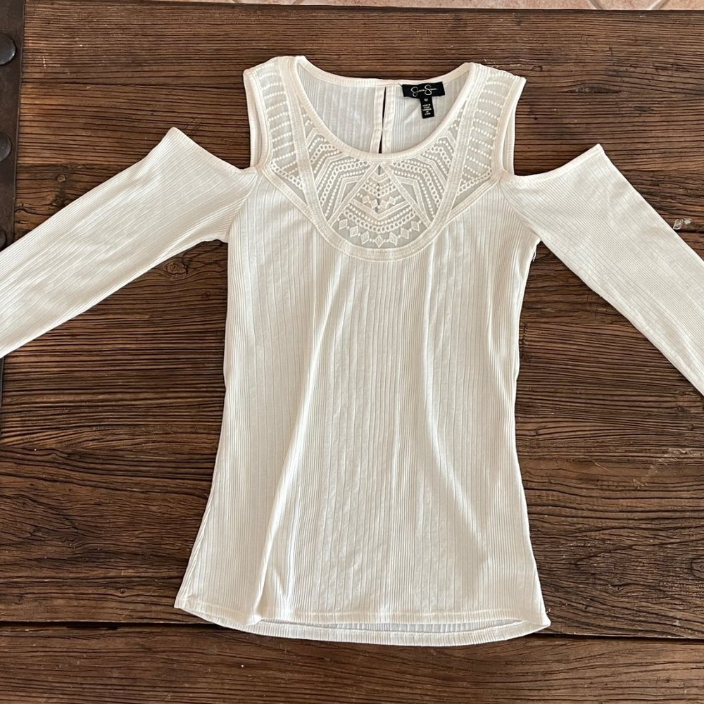 Jessica Simpson Peek a boo shoulder. Size Medium